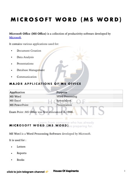 First page of Ms Word - Part 1 (English)