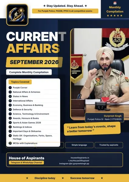 First page of House of Aspirants Current Affairs September 2026 English
